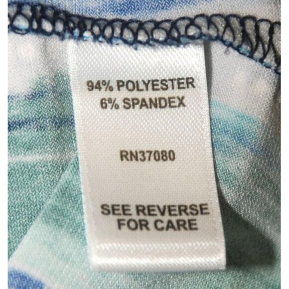 Cato Est. 1946 Ladies Blue Blouse Top Size S Beaded Faux Necklace Bell SS V-Neck - Picture 10 of 10